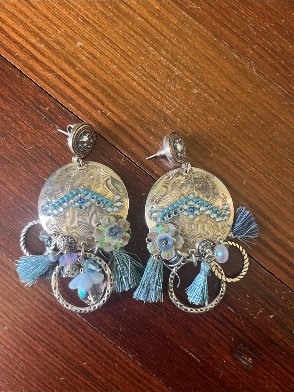 Bohemian Turquoise Floral Drop Earrings - Women Jewelry